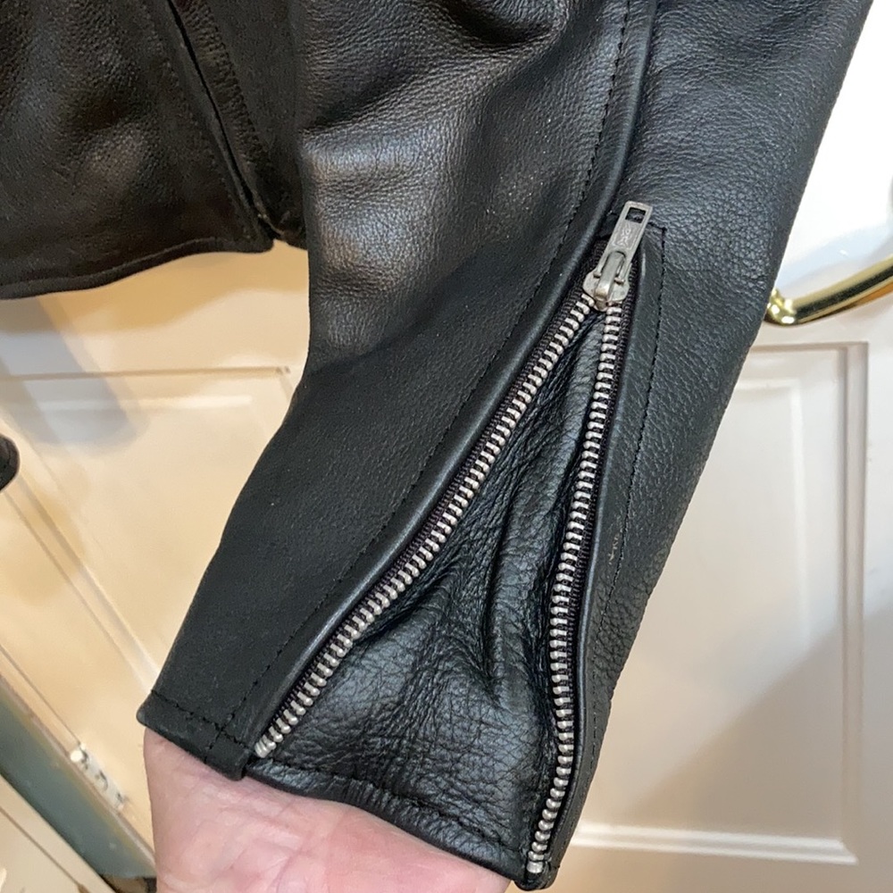 Thick Leather Motorcycle Jacket - image 5